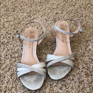 Silver glitter wedges
